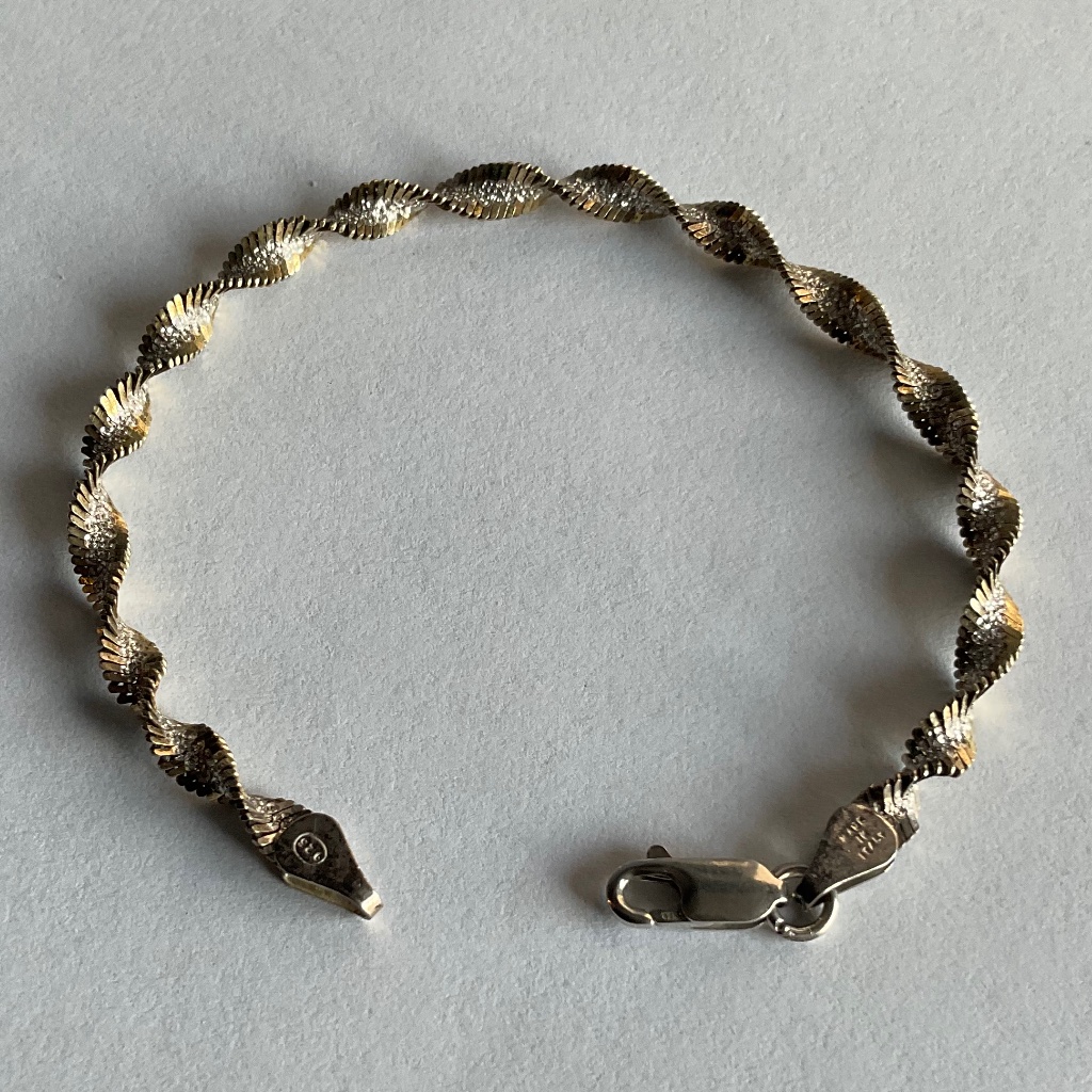 Vintage Italian Sterling Silver Twisted Bracelet